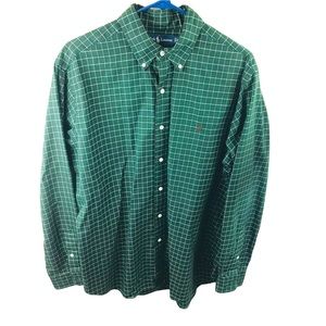 Ralph Lauren Green Plaid Classic Fit Large Button Down Shirt Colorful